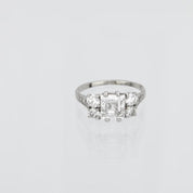Art Deco GIA 2.14 carat Carré cut diamond 18k white gold ring