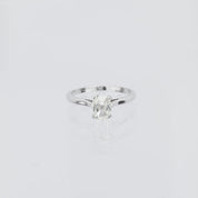 French GIA 1.19 carat diamond 18k white gold solitaire engagement ring