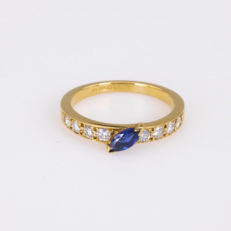 Boucheron Paris Sapphire Diamond Yellow Gold Ring