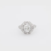 Art Deco GIA 1.53 carat diamond platinum engagement ring