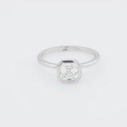 GIA 1.06 carat Asscher cut diamond 18k white gold engagement ring