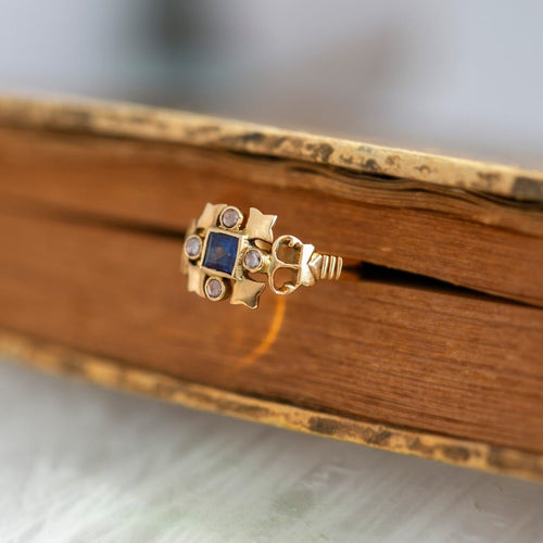 Unique Antique Victorian Sapphire & Diamond Gold Ring | Westmoreland