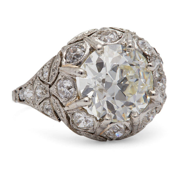 Edwardian Platinum Filigree & 3.46ct Old European Cut Diamond Ring | Alpharetta