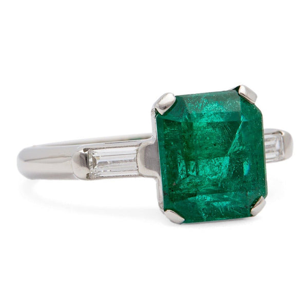 2.75ct Modern Emerald & Diamond Engagement Ring | Parsons Green