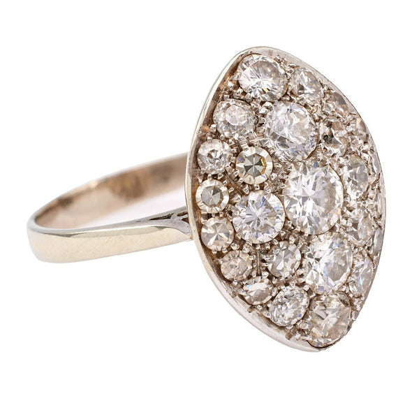 3.80ct Late Art Deco Diamond Cluster Cocktail Ring | Cranmore
