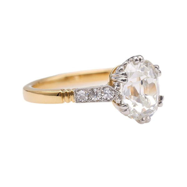 Show-stopping Handmade Vintage-Inspired Cushion Cut Diamond Engagement Ring | Empire State