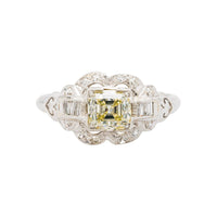 Antique Asscher Cut Diamond Art Deco Engagement Ring | Rolling Ridge