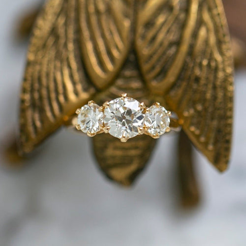 1.71ct Old Euro Three-Stone Diamond Engagement Ring | Ardmore