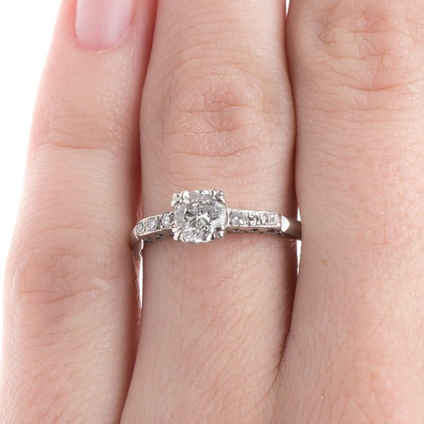 Aurora Vintage Solitaire Diamond Engagement Ring from Trumpet & Horn