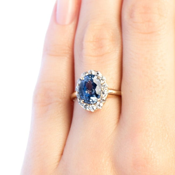 Bayside vintage sapphire and diamond ring from Trumpet & Horn