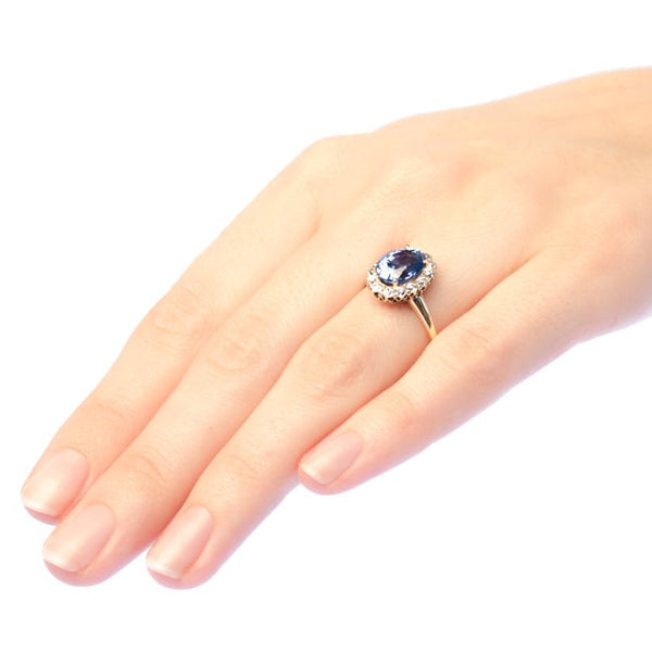 Bayside vintage sapphire and diamond ring from Trumpet & Horn
