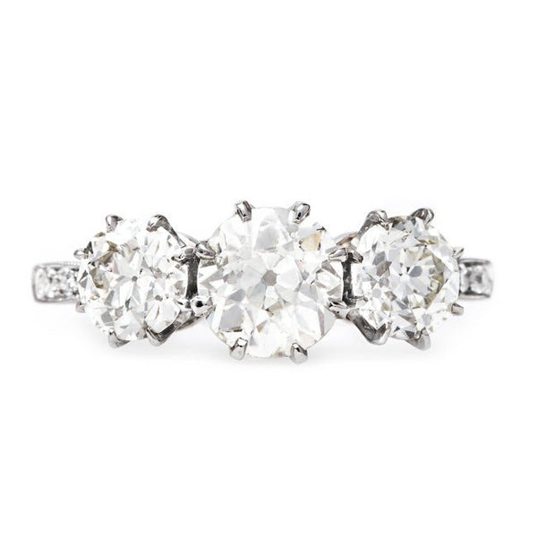 Dazzling Three-Stone Vintage-Inspired Diamond Engagement Ring | Bedford from Trumpet & Horn