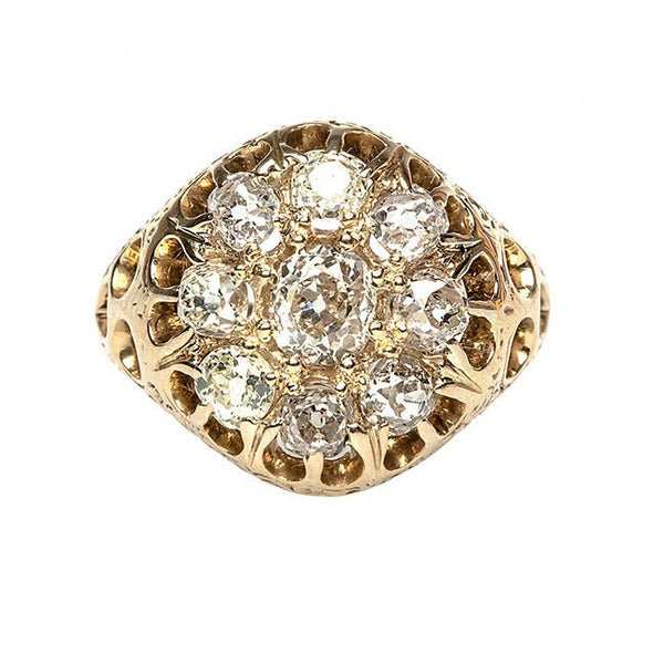 Victorian Gold Old Mine Cut Diamond Cluster Ring | Bridgeport from Trumpet & Horn