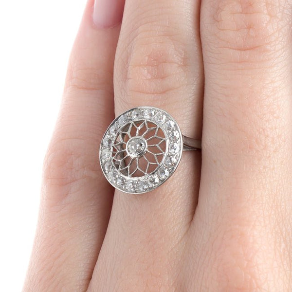 Extraordinary Edwardian Era Engagement Ring with Hand Pierced Filigree | Brooklyn from Trumpet & Horn
