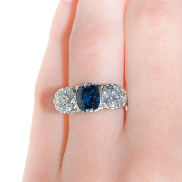 Vintage Sapphire and Diamond Ring | Vintage Edwardian Ring | Burlington from Trumpet & Horn
