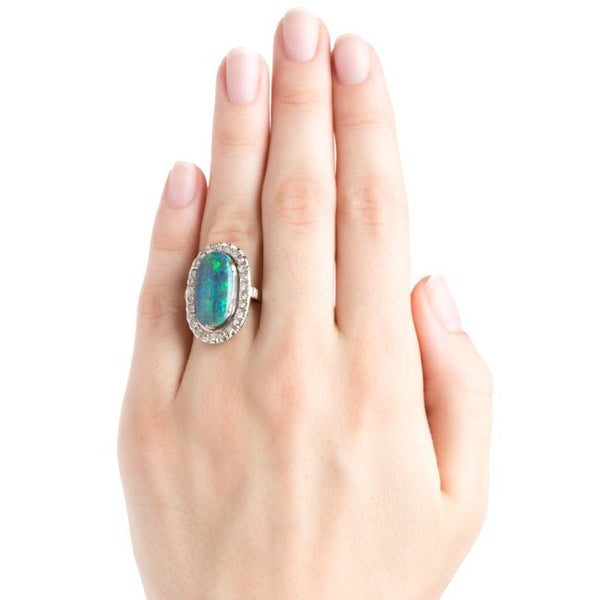 Art Deco Opal and Diamond Cocktail Ring | Canoe Hill from Trumpet & Horn