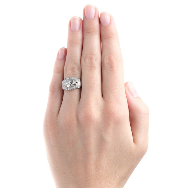 Exemplary Platinum and Diamond Art Deco Engagement Ring | Casablanca from Trumpet & Horn