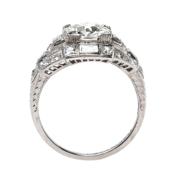 Exemplary Platinum and Diamond Art Deco Engagement Ring | Casablanca from Trumpet & Horn