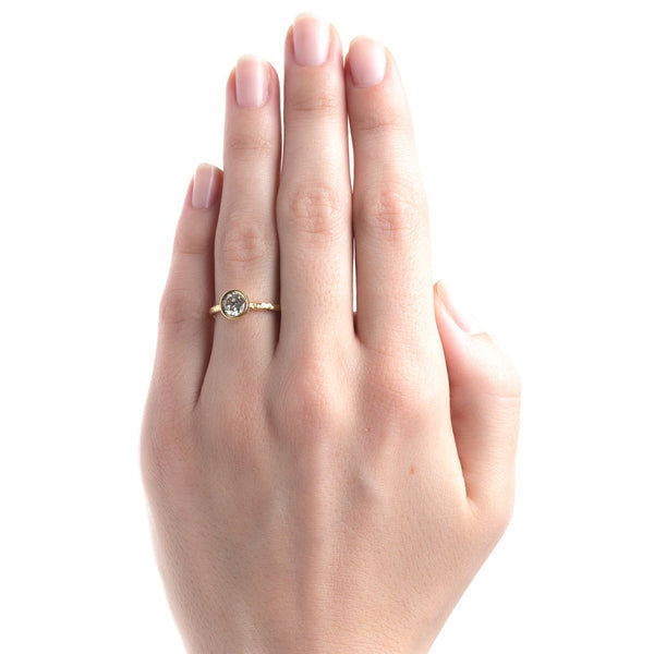 T&H Original Solitaire Engagement Ring with Hammered Gold Band | Challis Farm from Trumpet & Horn