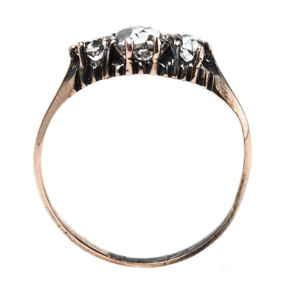 Wonderful Oxidized Victorian Era Engagement Ring with Three Stone Diamond Combination | Elysian Park from Trumpet & Horn