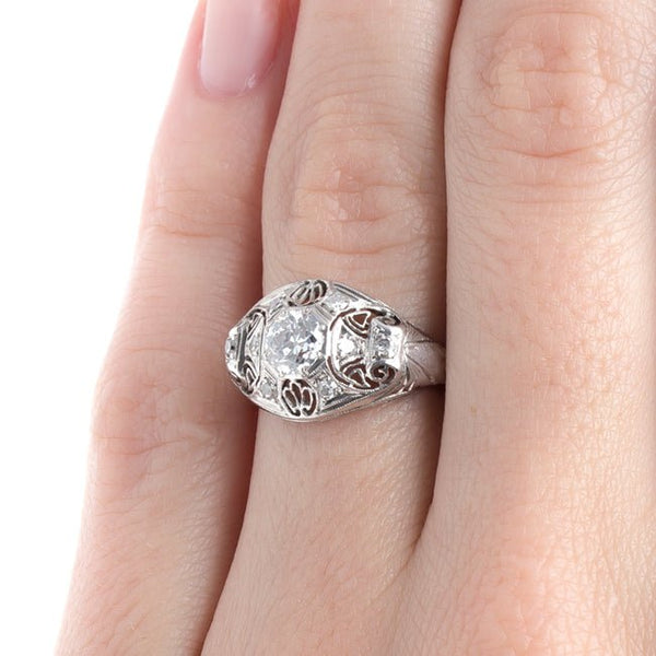 Impeccable Edwardian Era Engagement Ring with Incredibly White Diamond | Fairmont from Trumpet & Horn
