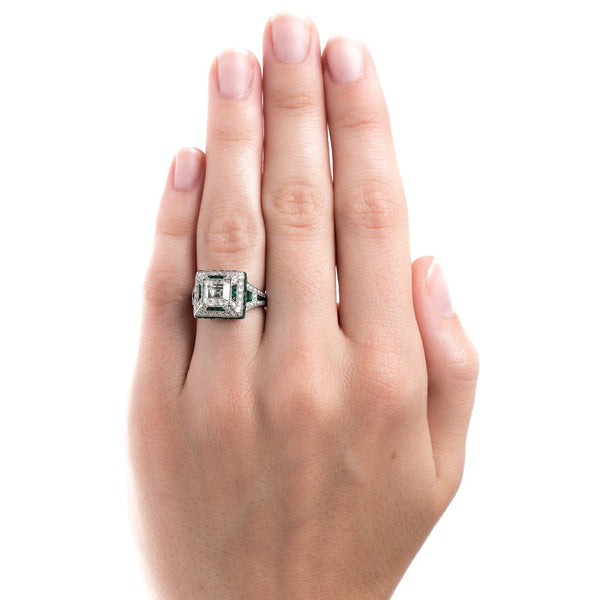Classic Art Deco Diamond and Emerald Ring | Fairmont Park