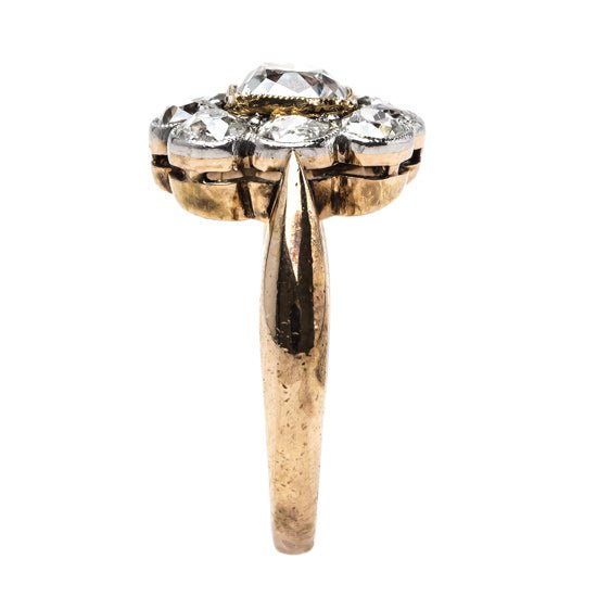 Unique Victorian Era Halo Engagement Ring with Cushion Square Diamond Center | Granada from Trumpet & Horn