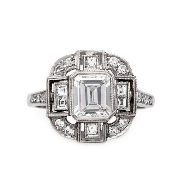 Incredible Newly Made Platinum Engagement ring with Emerald Cut Diamond | Hampstead Heath from Trumpet & Horn