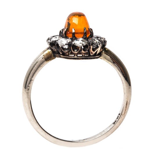 Dazzling Fire Opal with Diamond Halo | Harbor Island from Trumpet & Horn