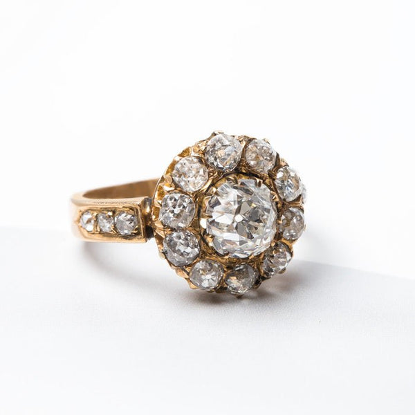 Victorian Cluster Ring with Old Mine Cut Center | Haven Lane from Trumpet & Horn