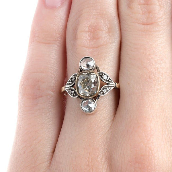 Vintage Art Nouveau Engagement Ring with Extremely Unique Design | Herringbone from Trumpet & Horn