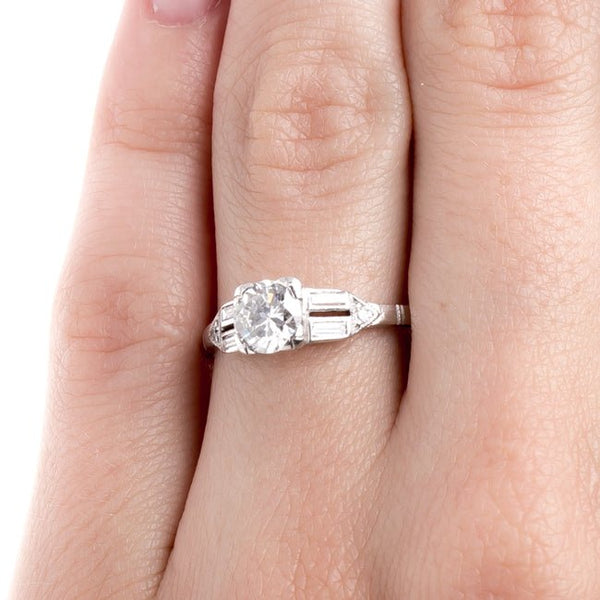Traditional Mid-Century Ring with White Diamond | High Point from Trumpet & Horn
