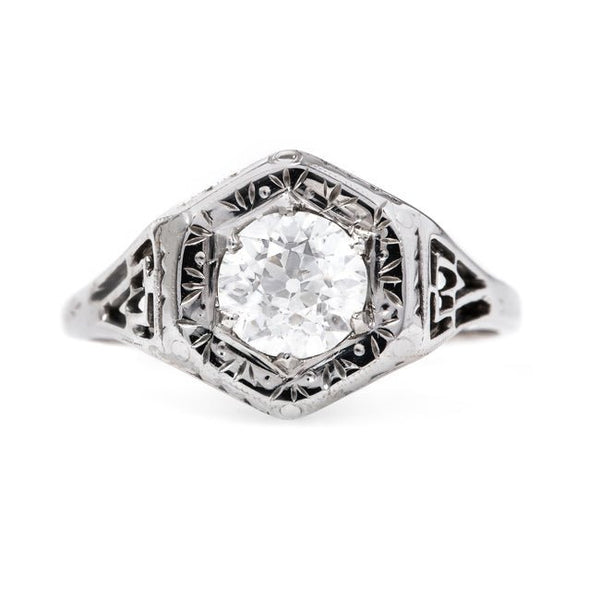 Sparkling Art Deco Engagement Ring with Old European Cut Center | Holland from Trumpet & Horn