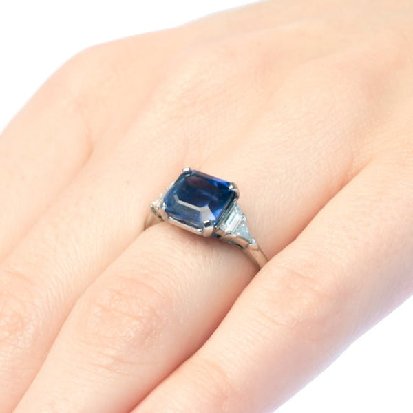 Vintage Art Deco sapphire and diamond engagement ring from Trumpet & Horn