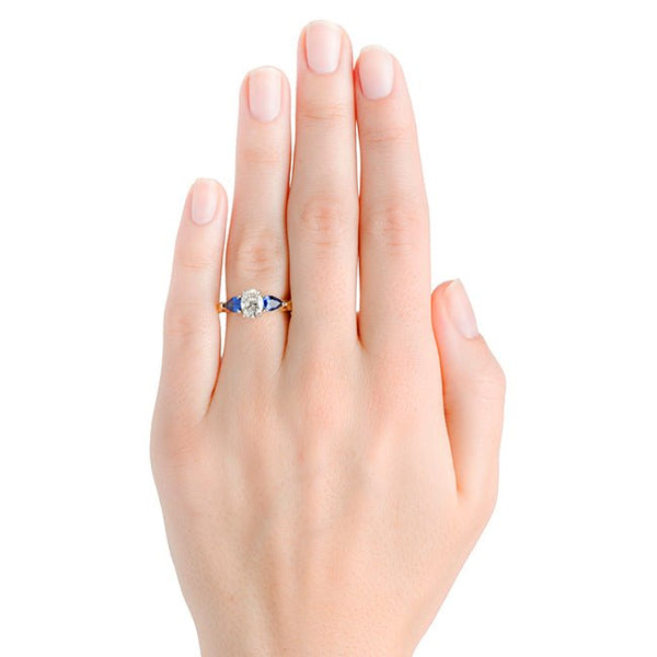 Innsbrook Vintage Sapphire Diamond Three Stone Wedding Ring from Trumpet & Horn