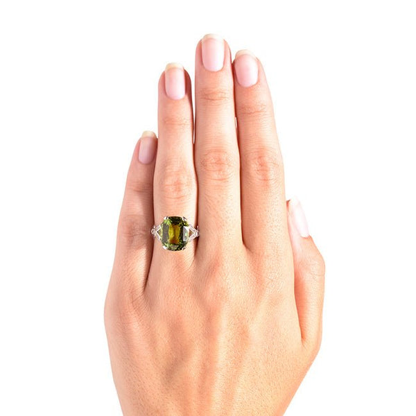 Vintage Green Tourmaline Engagement Cocktail Ring | Kirby