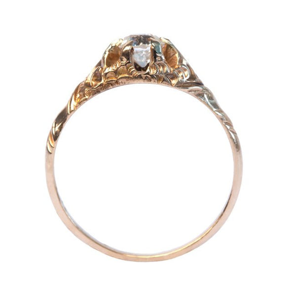 Leeds vintage Victorian era Old Mine Cut diamond solitaire engagement ring from Trumpet & Horn