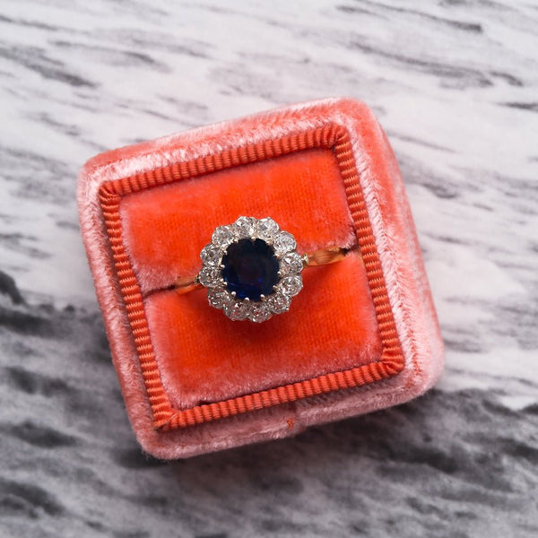 Impressive Victorian Era Unheated Sapphire Engagement Ring | Lone Hill from Trumpet & Horn