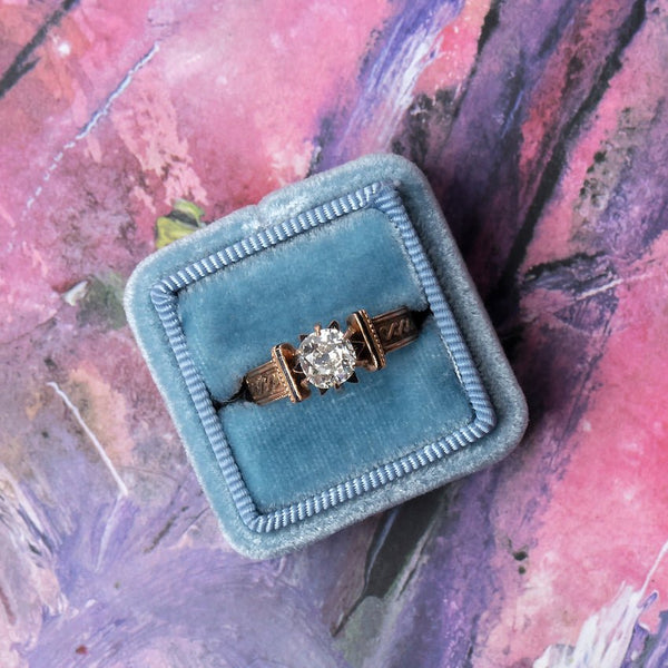 Early Victorian Era Solitaire Engagement Ring with Starburst Design | Marrakech from Trumpet & Horn