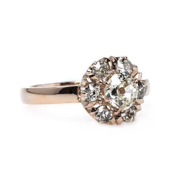 Romantic Victorian Era Old Mine Cut Diamond Halo Ring | Nantucket from Trumpet & Horn