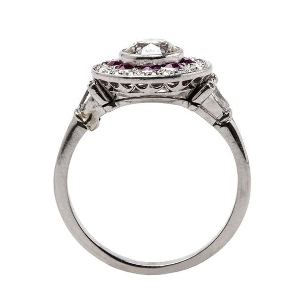 Exquisite Edwardian Era Engagement Ring with Old European Cut Diamond and Ruby Halo | Napa Valley from Trumpet & Horn