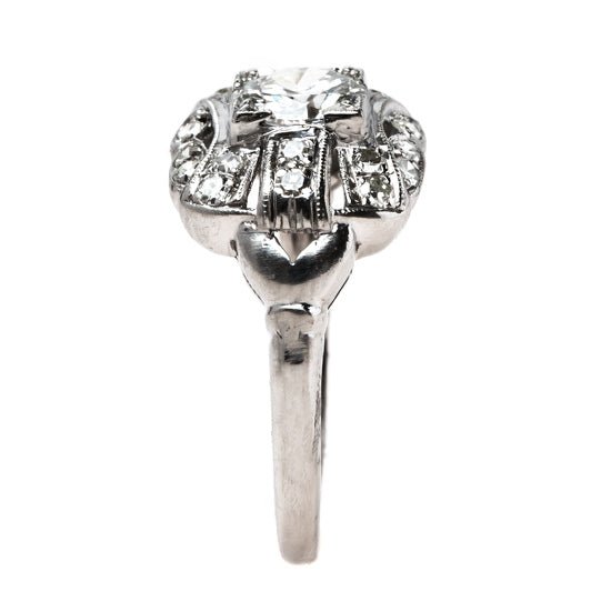 Platinum Art Deco Ring with Quintessential Milgrained Edges | Niagara Falls from Trumpet & Horn