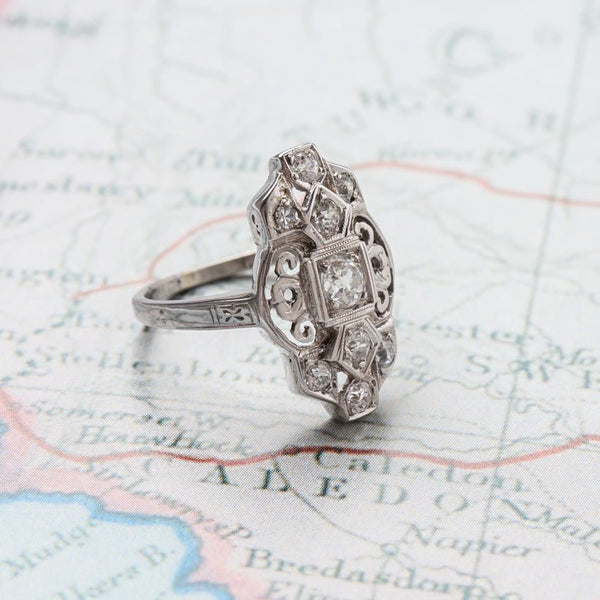 Vintage Edwardian Unique Diamond Engagement Ring | Oak Bluffs from Trumpet & Horn