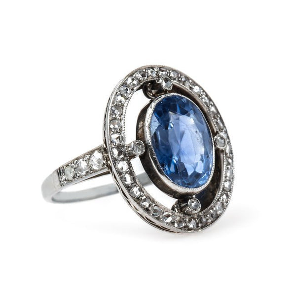 Late Art Deco Engagement Ring with Sri Lankan Sapphire | Pacifica from Trumpet & Horn