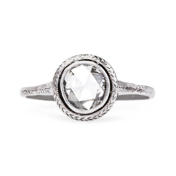 Unique Rose Cut Solitaire with Chevron Engraving | Ravenna from Trumpet & Horn