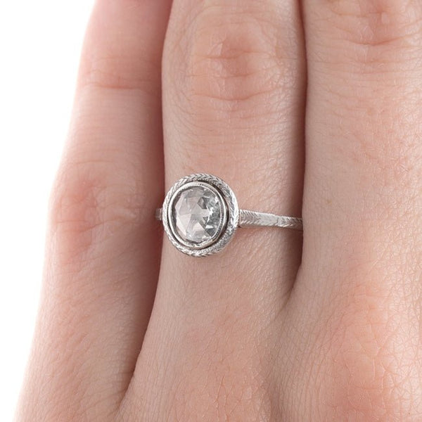 Unique Rose Cut Solitaire with Chevron Engraving | Ravenna from Trumpet & Horn