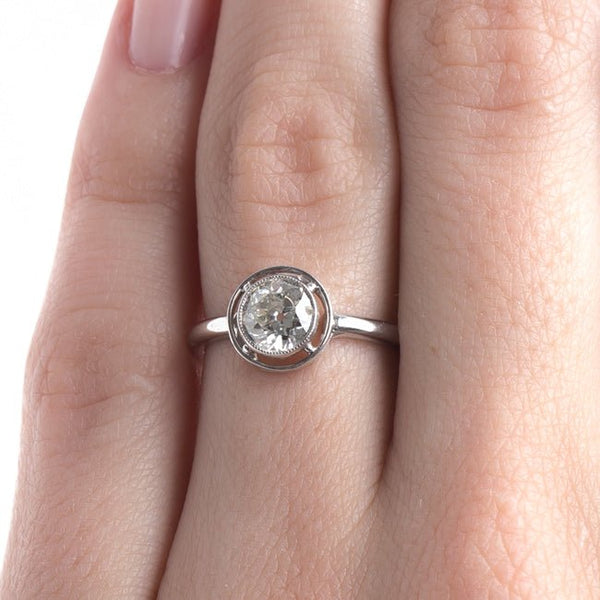 Pristine Art Deco Solitaire Engagement Ring with Milgrained Edges | Sausalito from Trumpet & Horn