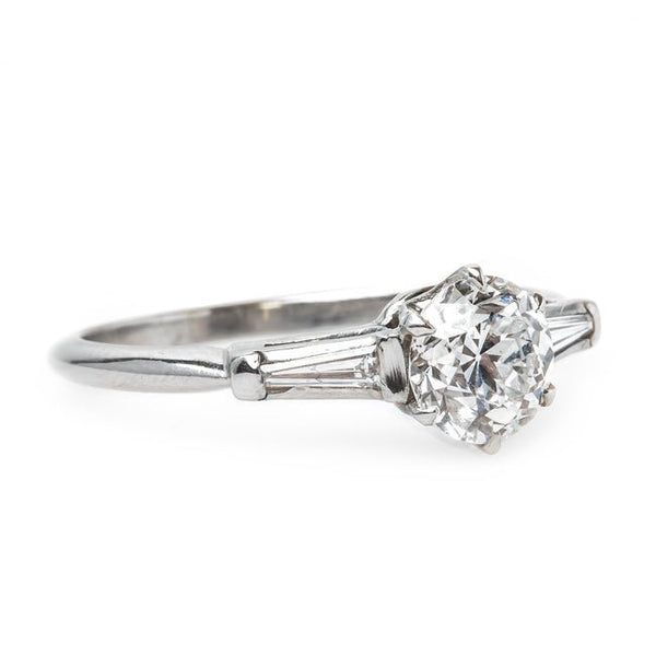 Classic Mid-Century Engagement Ring with Tapered Baguette Diamonds | Shelbourne from Trumpet & Horn