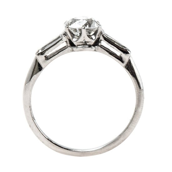 Classic Mid-Century Engagement Ring with Tapered Baguette Diamonds | Shelbourne from Trumpet & Horn