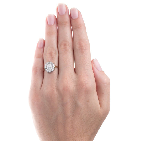 Gift Her An Exceptional Vintage Oval Diamond Halo Ring | Short Hills from Trumpet & Horn